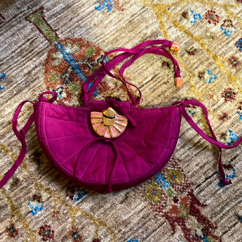 Vintage 1980s Artisan Couturier Quilted Evening Bag